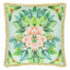 Celastrina Embroidered Turquoise Cotton Pillow
