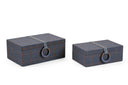 Blue Tweed Boxes (set of 2)