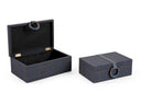 Blue Tweed Boxes (set of 2)