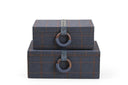 Blue Tweed Boxes (set of 2)