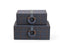 Blue Tweed Boxes (set of 2)