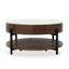 Lorna Marble/Solid Wood Round Cocktail  Table
