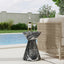 Fern Outdoor Round Accent Table - Black