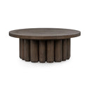 Tiber Solid Wood Round Cocktail  Table - Toasted Brown