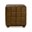 Carlo Leather Square Ottoman - Antique Brown