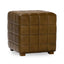 Carlo Leather Square Ottoman - Antique Brown