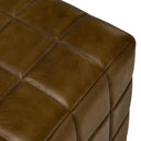 Carlo Leather Square Ottoman -Tuscany Chestnut