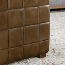 Carlo Leather Square Ottoman -Tuscany Chestnut