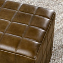 Carlo Leather Square Ottoman -Tuscany Chestnut