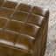 Carlo Leather Square Ottoman - Antique Brown