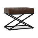 Bruno Leather Rectangle Stool