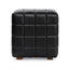 Carlo Leather Square Ottoman - Jet Black