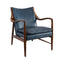 Kiannah Leather Club Chair - Ocean Blue