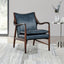 Kiannah Leather Club Chair - Ocean Blue
