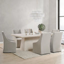 Warwick Upholstered Rolling Dining Chair