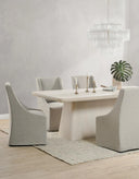 Warwick Upholstered Rolling Dining Chair