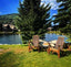 Whiskey Barrel Adirondack Chairs(2) and Table