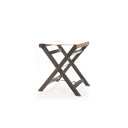 Folding Leather and Wood Camp Stool