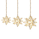 Clear Star Chandeliers shown in three sizes