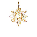 Small Clear Star Chandelier in brass with clear glass