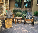 Whiskey Barrel Adirondack Chairs(2) and Table