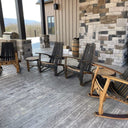Oak Whiskey Barrel Adirondack Chairs (4)