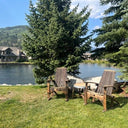 Whiskey Barrel Adirondack Chairs(2) and Table
