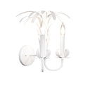 Palm Spray White Sconce lit angle