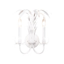 Palm Spray White Sconce lit