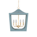 Wimble Light Blue powder coated lantern pendant