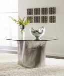 Log Dining Table w/Glass Top