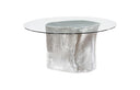 Log Dining Table w/Glass Top