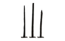 Set of 3 Metal Base Burnt